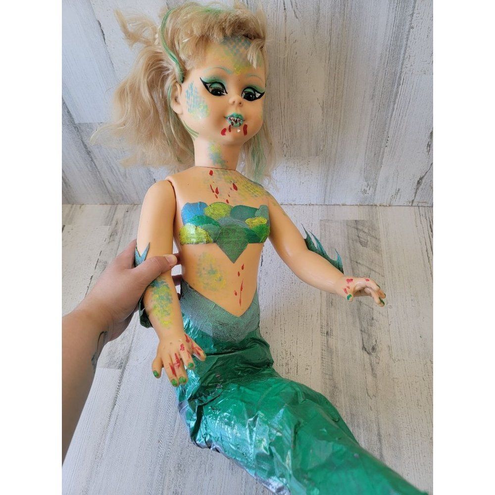 Handmade zombie mermaid kid scary blood prop Halloween